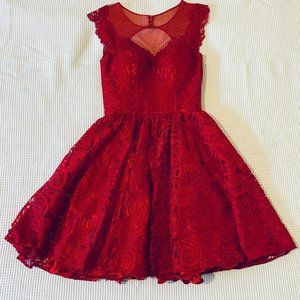 Short red formal dress